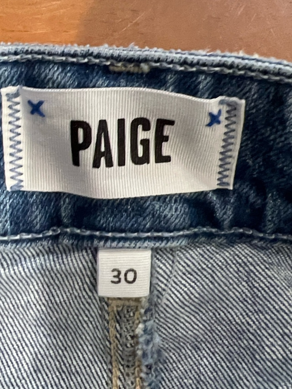 Paige Sasha wide leg medium Wash blue denim cotton jeans size 30 - Picture 4 of 7